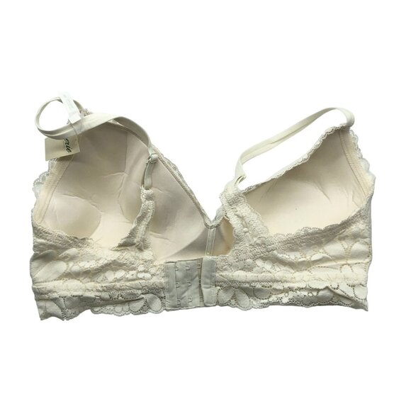 Aerie Ivory Real Happy Wireless Lightly Lined Candy Lace Bra 36D - Picture 2 of 5